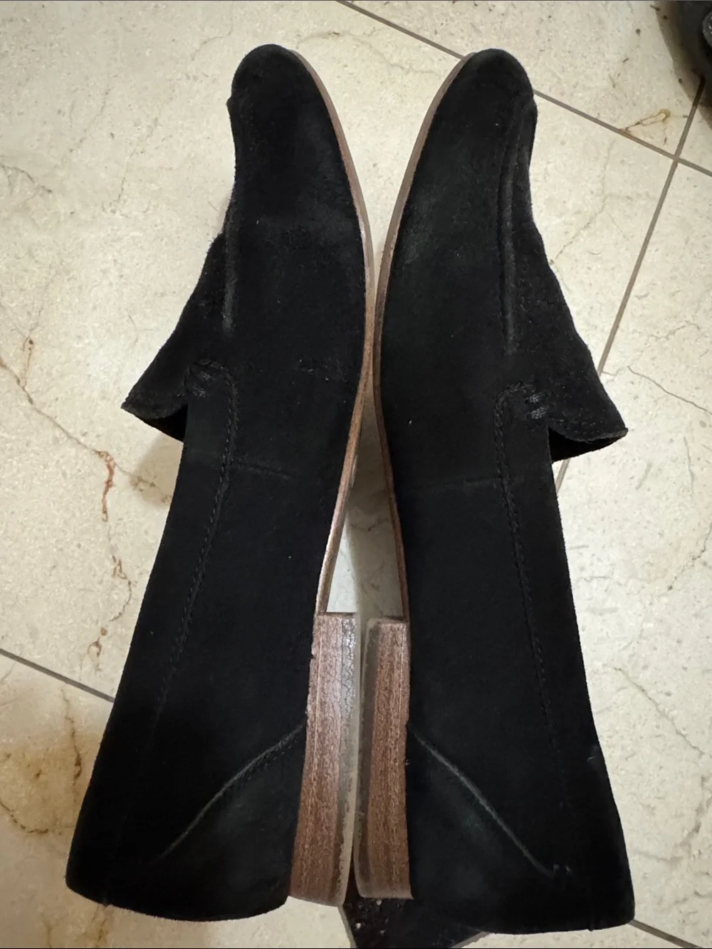 Women Black Suede Slip-On Loafers